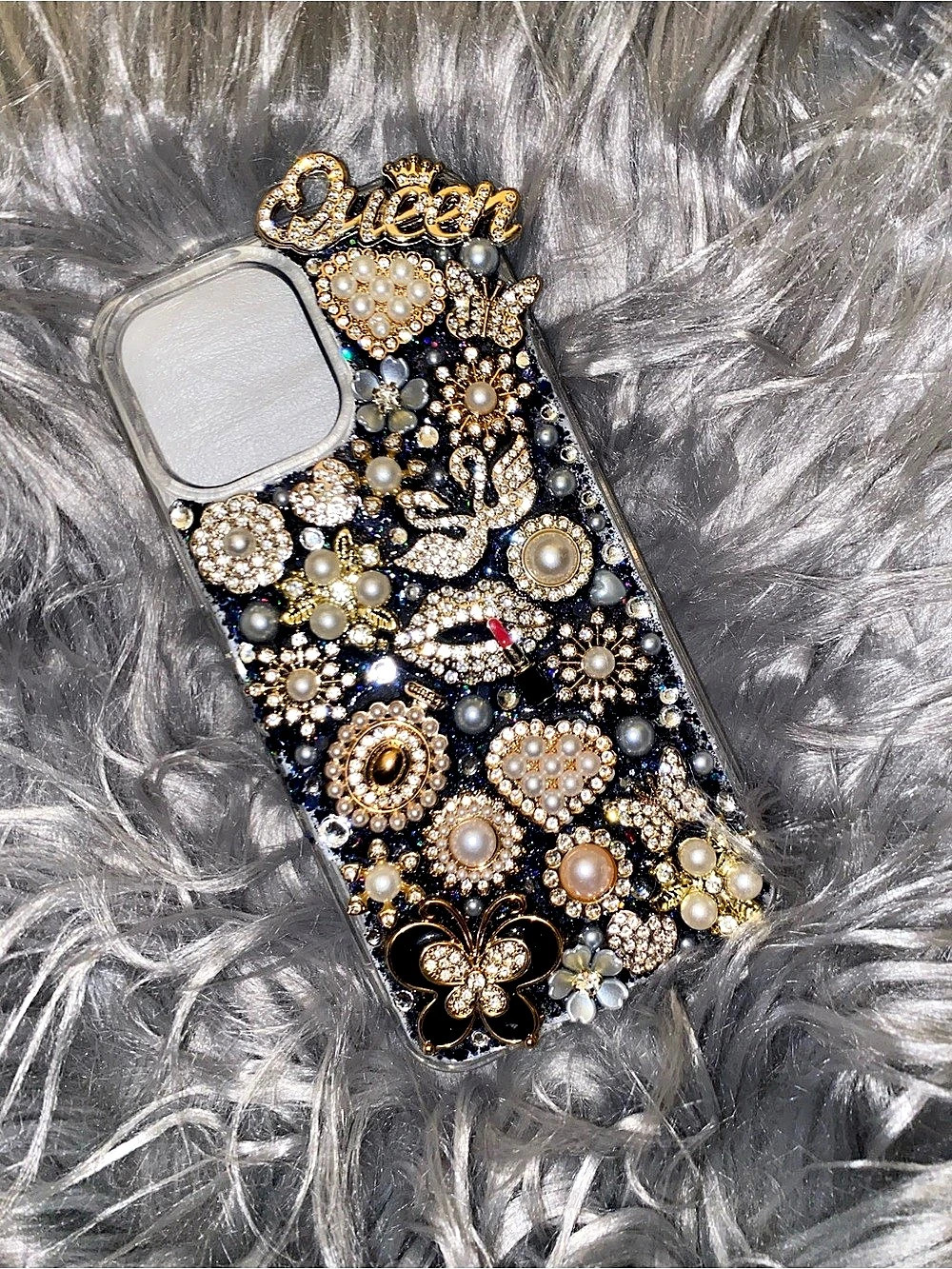 Custom-made iPhone 13 plus phone case with screen protector